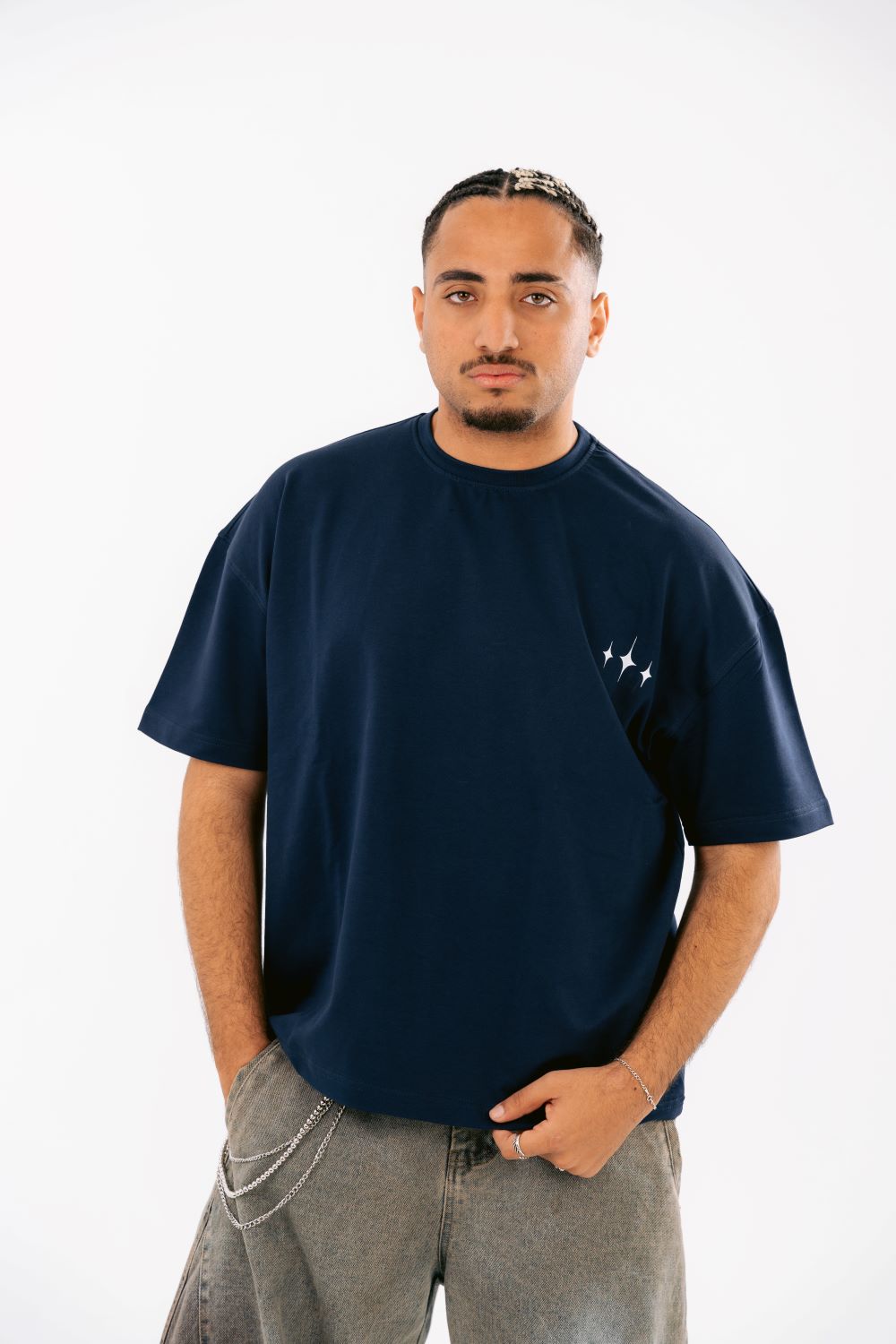 Navy blue vervil T-SHIRT