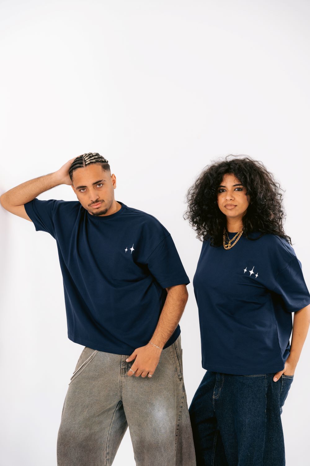 Navy blue vervil T-SHIRT