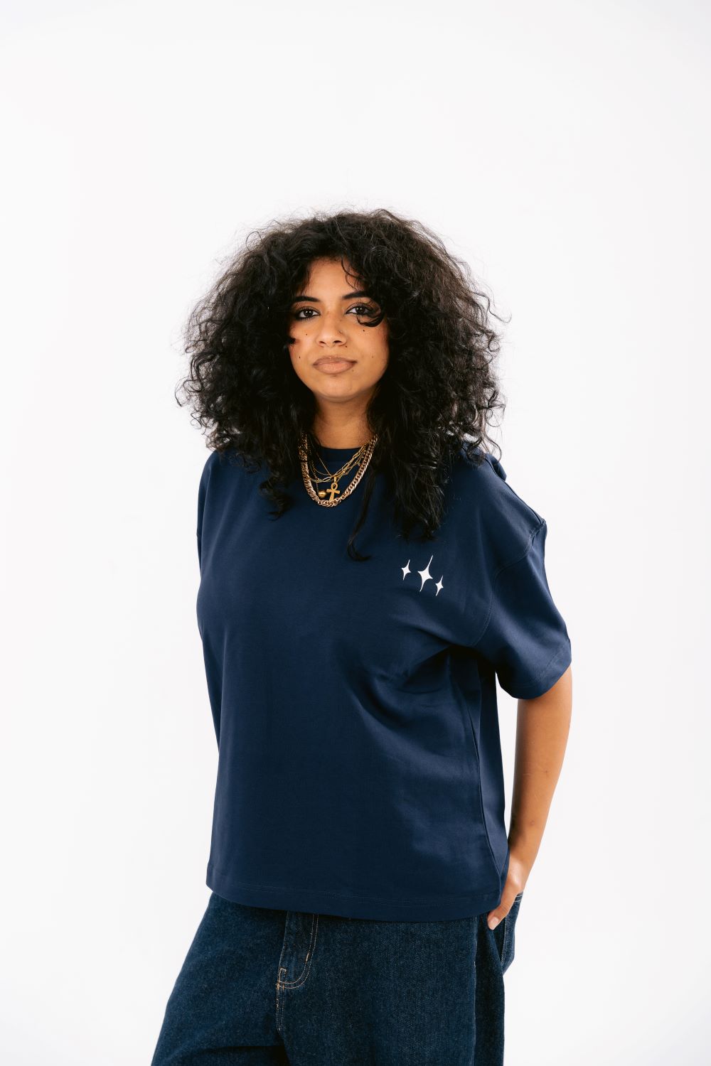 Navy blue vervil T-SHIRT
