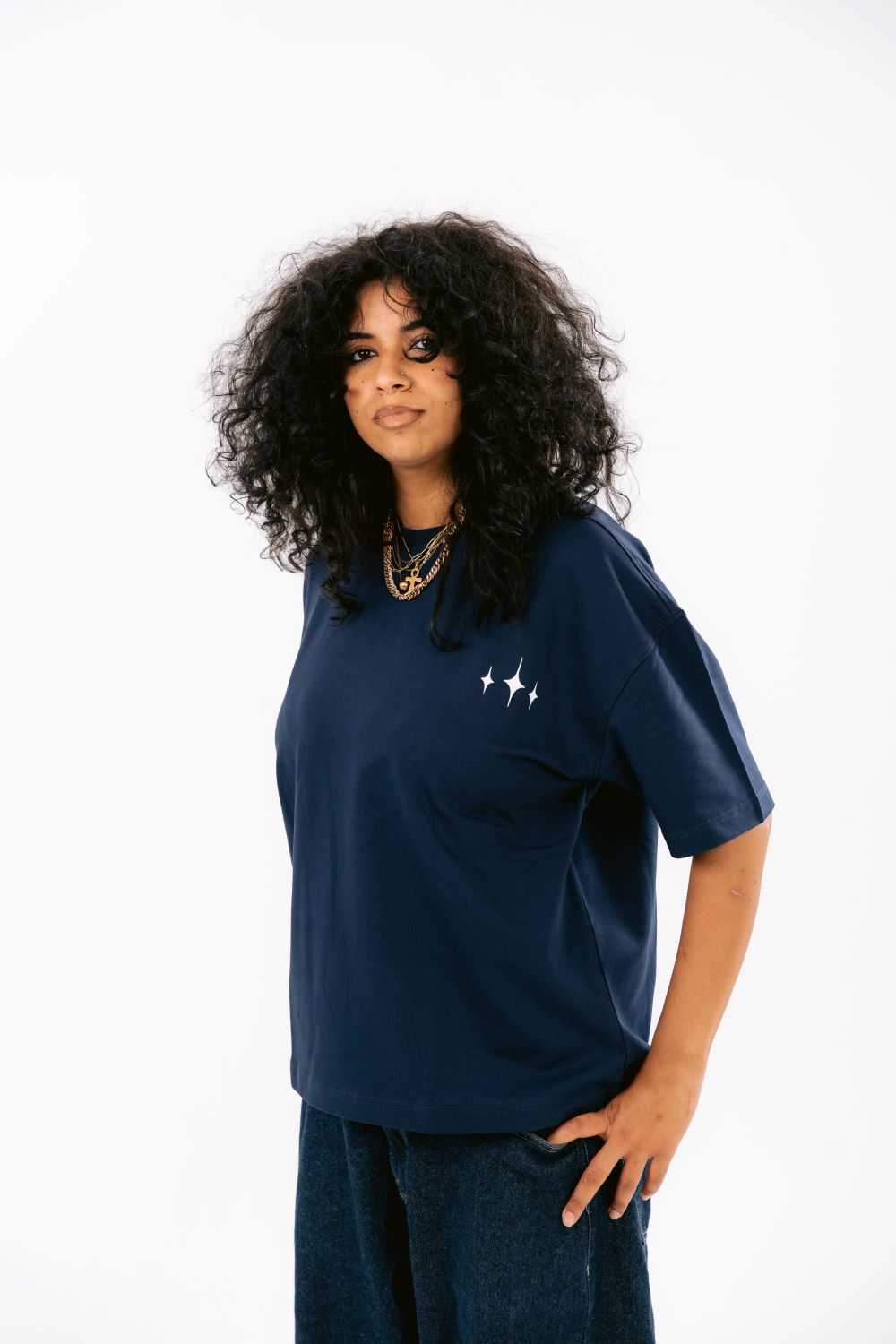 Navy blue vervil T-SHIRT
